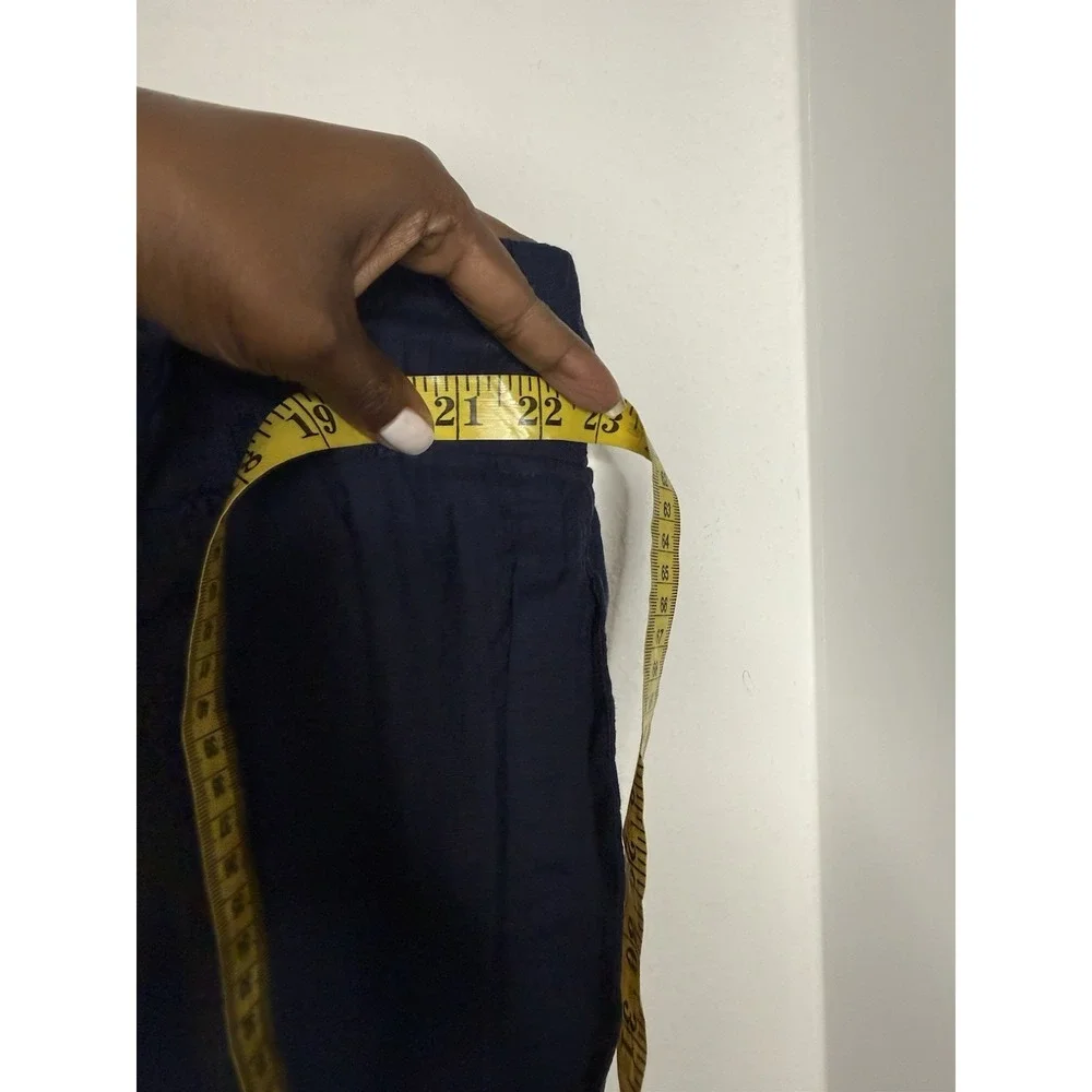 Quince Womens Navy 100% European Linen Wide Leg Pants Size XL Quiet Luxury